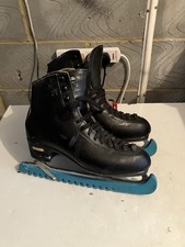 Risport Laser Ice Skates 28.5 Black UK 8.5 Size Used Made In Italy Leather