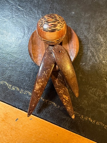 Vintage artisan coconut shell - vintage,