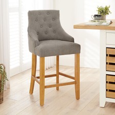 Bar Stool Luxury Grey Fabric