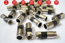 F-type Compression Shield Quad RG6 Connector Adapter Coax TV Satellite LNB Cable