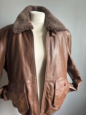 BARNEY & TAYLOR LEATHER FLIGHT JACKET 44 46 large aviator flying bomber rrp£200