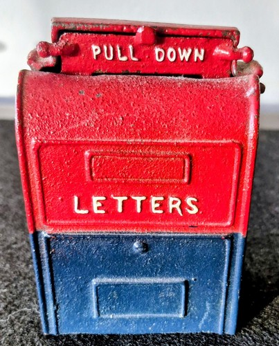 Vintage cast iron metal bank - vintage,