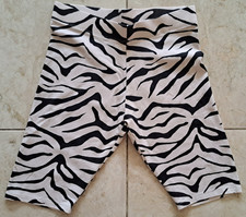 M&S Black &white Tiger stripe cycle shorts 12-13 years Cotton Lycra