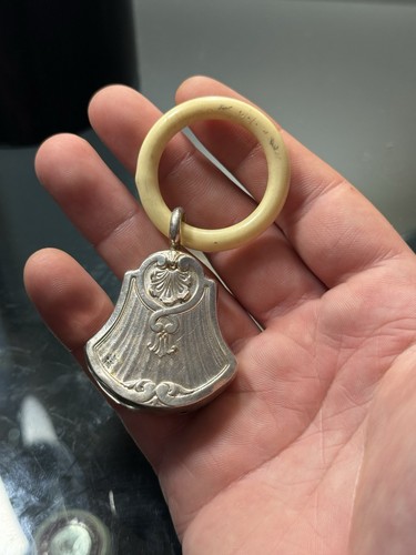 Solid silver rattle - silver,