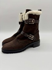 Massimo Dutti Brown Nubuck Leather Fleece Lined Ankle Boots - UK Size 7 - New