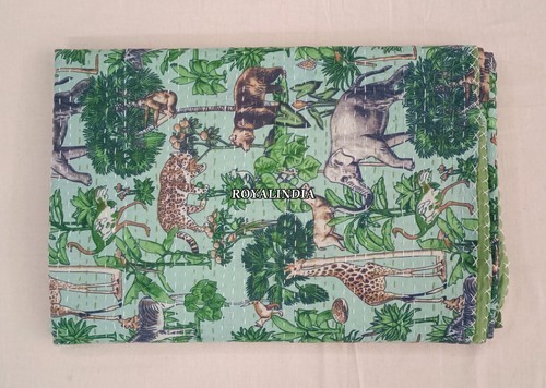 Indian kantha quilt cotton - indian,