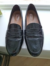 Ladies Unstructured By Clarks Black Leather Patent Liafer Shoes