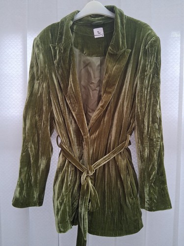 Women green velvet jacket - women's,