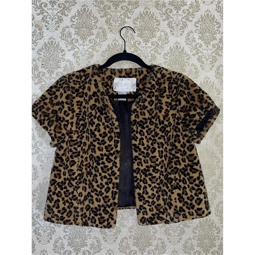 Leopard faux fur bolero jacket - faux,