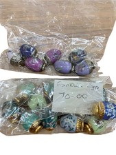 Set of Franklin Mint Porcelain Decorative Egg Ornaments Mixed Designs