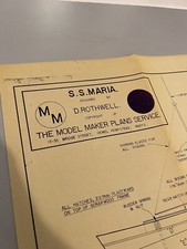 Model Maker Build Plans Blueprints S.S.Maria Boat Ship Ferry D.Rothwell Vintage