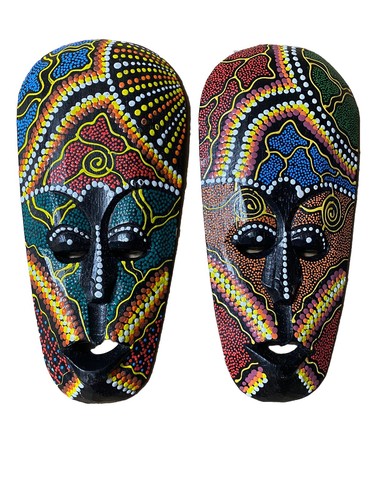 Set tribal masks - of, 12"