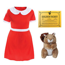 CHILDS SPOILT GIRL COSTUME WORLD BOOK DAY CHARACTER FACTORY GOLDEN TICKET WINNER