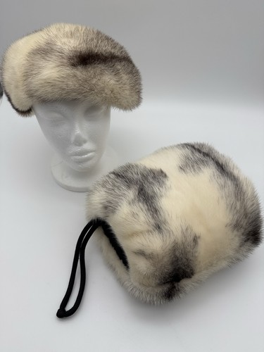 Vtg off white sable fur - sable, hat