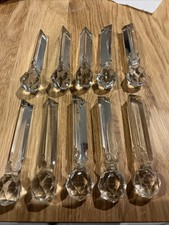 10 X Antique Cut Crystal Glass Prism Drop Lustre Lamp Chandelier Drops ,Lot,