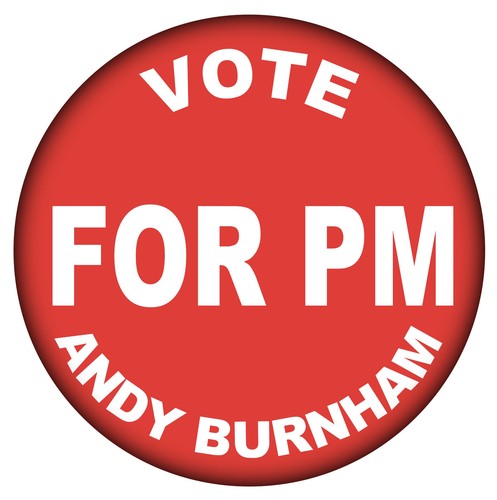 Vote andy burnham 59mm badge - andy,