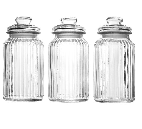Airtight glass jars - glass, vintage