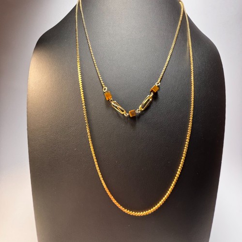 Gold layered necklace amber - gold,