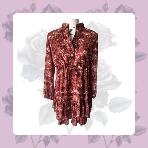 Baloot rust floral shirt dress - rust,
