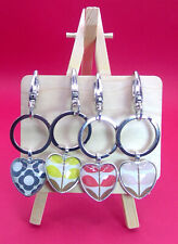 Orla Kiely Papers in HEART Cabochon Keyring Bag Charm LOVELY GIFT! XMAS STOCKING