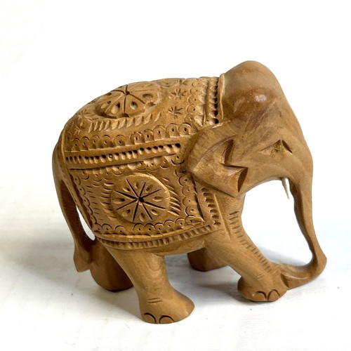 Carved wooden elephant - carved,