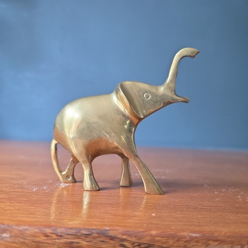 Vintage solid brass elephant - vintage,