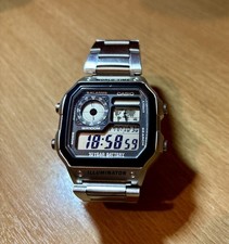 Casio AE-1200WH Digital Watch Silver Good Condition Fully Working
