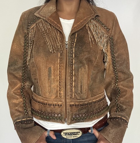 Double ranch leather jacket - d,