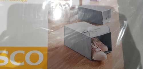 Grey fabric shoe storage - fabric,