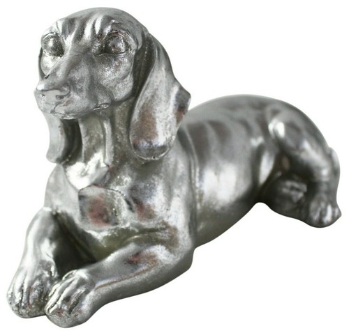 Silver dachshund ornament home - silver,