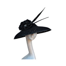 Audrey Black Lace Coolie Hatinator ASCOT WEDDING