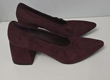 SENSO Women's Burgundy Suede Comfortable Pumps Block Heel Shoe sz 7