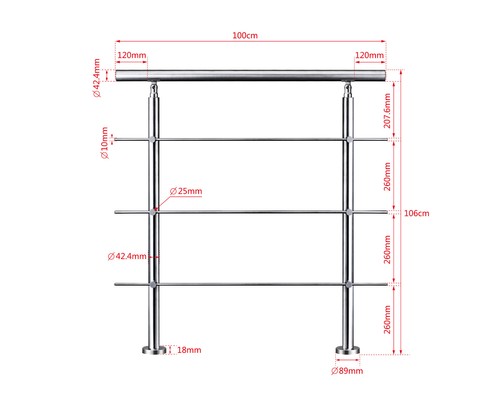Stainless steel handrail - stainless,