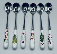 Set Six Portmeirion Spoons Christmas Wish Tea Spoons
