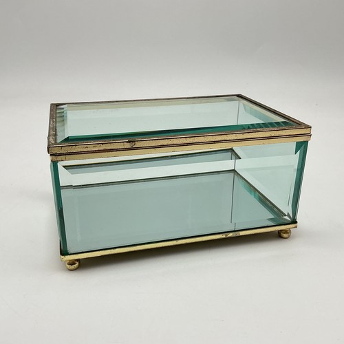 Vintage glass beveled - beveled, long