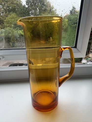 Amber glass tall jug - amber,
