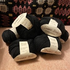 Debbie Bliss merino Wool/cotton Yarn 6 X 50g 300g black + 1 ball Rowan 50g =350g