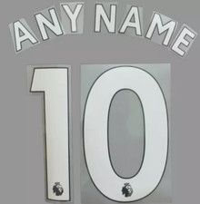 Any name Premier League Football Shirt 2017-23 nameset PLAYER size plastic WHITE