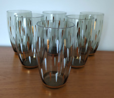 Vintage Mid Century Smokey Gold Tumbler Glasses Drinking Glasses 50s 60s