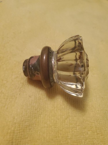 Antique brass door knob glass - antique,