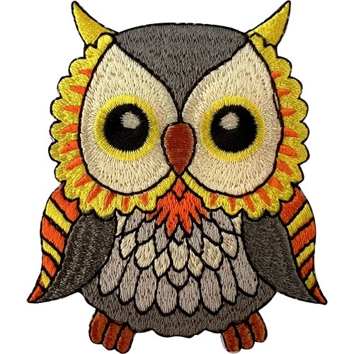 Owl patch iron sew shirt - t,