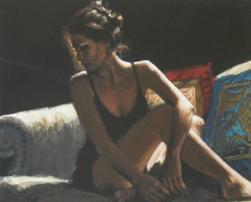 Fabian perez framed - perez, (b.1967)