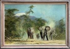 David Shepherd Elephant Print (Vintage but not an original) 32'x22" Frame 1.5 in
