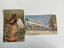“LIPTON TEA” 2 x 1909 LIPTON SERIES POSTCARDS. PLUCKING TEA & GRAND HOTEL.