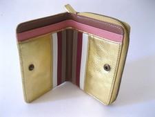 ❤️ Tula Gold Leather Fold Up Wallet Coin Purse