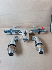 Thermostatic Bath Shower Mixer Tap Deck Mounted Bath Mixer Tap Bar with Bathtub