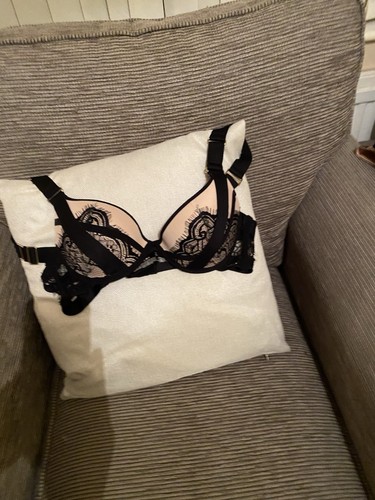 Black lace and peach polyamide - black,