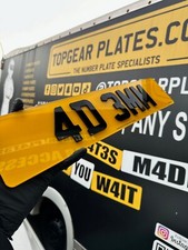 Pair LEGAL 4D 3mm Gloss Black Laser Cut Raised Reg Car Van License Number Plates