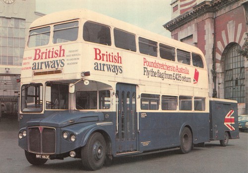 Old bus postcard - postcard, routemaster