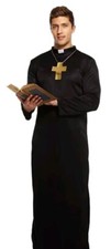 Vicar Priest Costume Outfit Fancy Dress Stag Do Halloween Medium/Large 